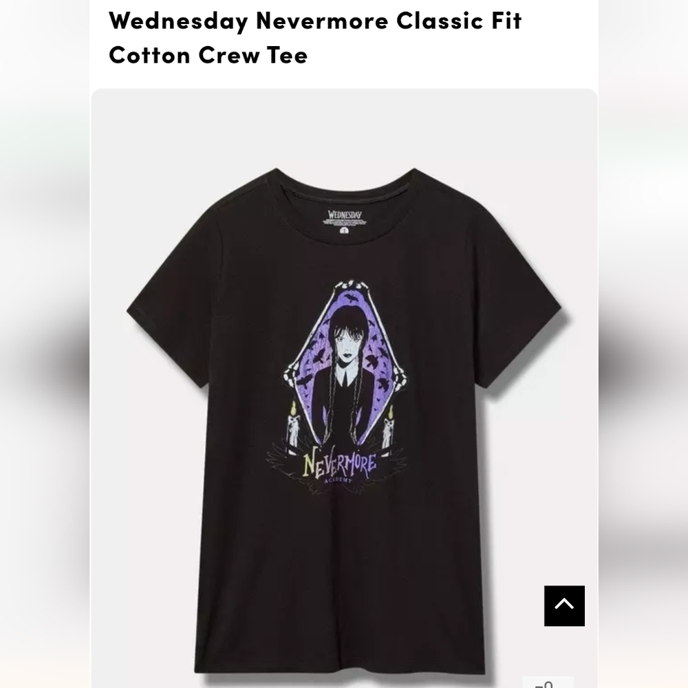 Torrid Wednesday Nevermore Black Crew Tee Plus Size 3x